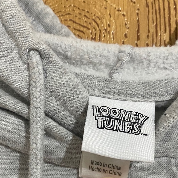 WOMEN’s DISNEY CHARACTER GRAY MULTI “LOONEY TUNES” LONG SLEEVE HOODIE Sz-M - Picture 3 of 5
